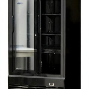 Energooszczędna Witryna chłodnicza przeszklona czarna 1000L   LG 1000S BLACK drzwi przesuwane