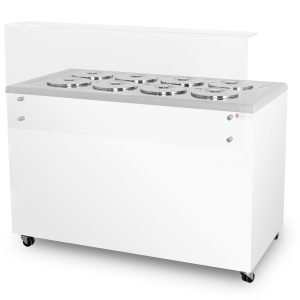 Dystrybutor do lodów | witryna do lodów | konserwator | retro | 8 tub | okrągłe kuwety | 1283x670x895 mm | GELATO POZETTI 8